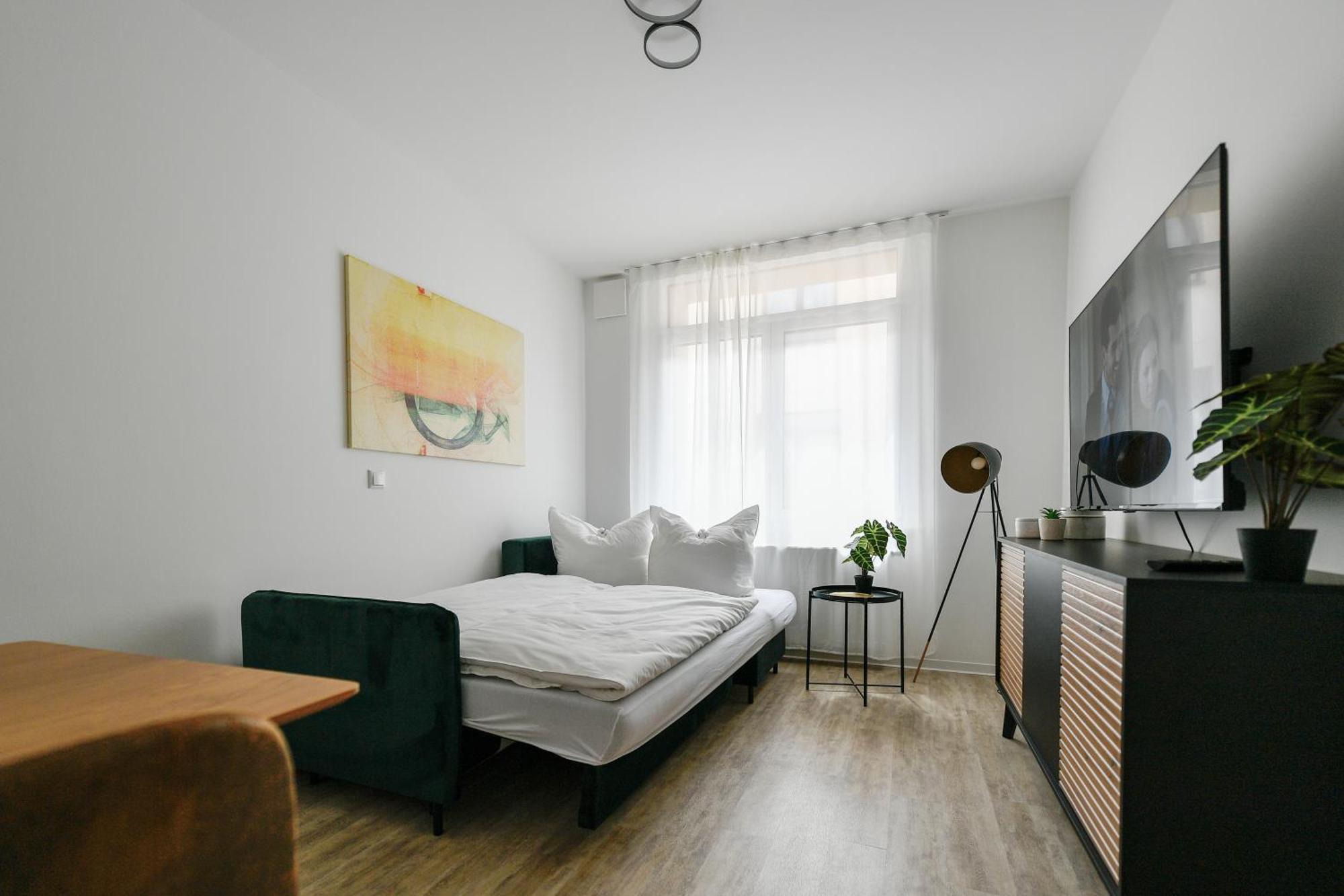 Ferienwohnungen Am Theater - Modern, Zentral Und Ruhig Mit Kueche, Waschtrockner, Netflix, Wlan Und Parkplatz- 2 Zimmer, 52 Qm Cottbus Kamer foto