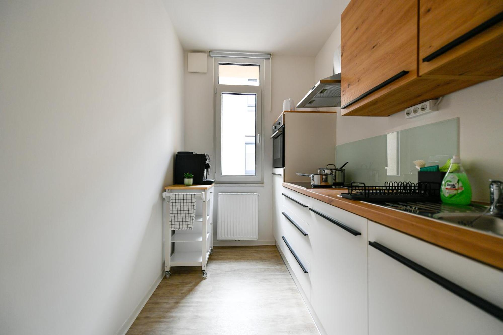 Ferienwohnungen Am Theater - Modern, Zentral Und Ruhig Mit Kueche, Waschtrockner, Netflix, Wlan Und Parkplatz- 2 Zimmer, 52 Qm Cottbus Kamer foto